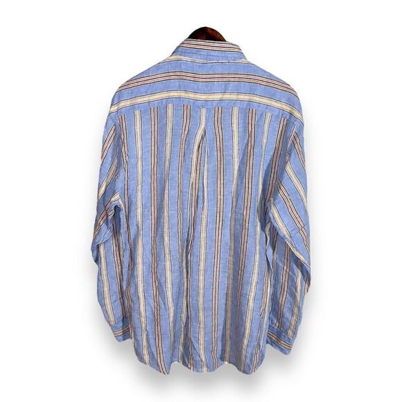 Mine London Pastel Stripe Pure Linen Button Down Shirt M - Picture 11 of 11